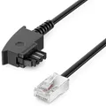 deleyCON 6m Routerkabel TAE-F auf RJ45 (8P2C) Anschlusskabel Kompatibel mit DSL ADSL VDSL Fritzbox Internet Router an Telefondose TAE - Schwarz
