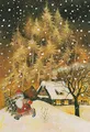 Weihnachtskarten Set 5 Stück Nostalgie Retro Weihnachten Grußkarten Goldprägung Kunstkarte Doppelkarte