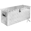 Trucky Truckbox aus Aluminium, Modell D080, 79x29x36 cm, Abschließbar, Robustes Riffelblech, Deichselbox Für Werkstatt, Auto, Hobby Alu Kiste Anhängerbox