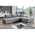 AX LIVING Eckcouch mit Bettfunktion Tunceli Grau - 297 cm breit Modern - Hellgrau