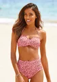 Bügel-Bandeau-Bikini-Top "Mae", farbenfroher Animalprint, wattierte Cups, abnehmbare Träger, Gr. 34 - Cup B, lachs-bedruckt Cup B