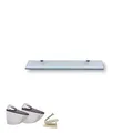 Euro Tische HOOZ Glasregal aus Sicherheitsglas 40 x 13 x 0,6 cm mit Halterung Klarglas