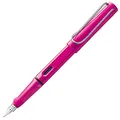 Lamy safari pink Füller - Füllhalter mit ergonomischem Griff & polierter Stahlfeder in Strichbreite F – robuster ASA-Kunststoff - inkl. Tintenpatrone T 10 blau - Rechtshänder