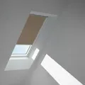 VELUX Verdunkelungsrollo Nougat 4574, F04, GGU,Manuell,VELUX,weiße Schiene
