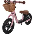 Bandits & Angels Laufrad aus Metall mit Weidenkorb vintage rosa ab 2 Jahren – Lauflernrad – verstellbarer Sattel 29 bis 39 cm – für Jungen u... - Rosa
