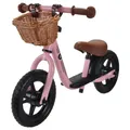 Bandits & Angels Laufrad aus Metall mit Weidenkorb ab 2 Jahren – Lauflernrad – Verstellbarer Sattel 29 bis 39 cm – für Jungen und Mädchen – niedriger Einstieg mit Trittbrett (Vintage Rosa)
