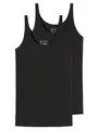 Schiesser Damen Tops | Organic Cotton | 2er Pack | 174389 (48, schwarz)