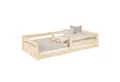 Ehrenkind Kinderbett Bodenbett Sona aus massivem Kieferholz und Rausfallschutz, Montessori Kinderbett 90x200 cm