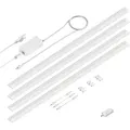 ledscom.de LED Unterbau-Leuchte SIRIS weiß matt, mit Bewegungsmelder, flach, je 90cm, je 1044lm, weiß 4er Set