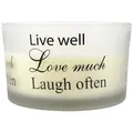 HS Candle Duftkerze (Dekokerze, 1-tlg), XXL Kerze "3 Docht" im Glas, Duftkerze "SPA" - ca. 36 Std. Brenndauer beige 13 cm