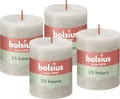 Bolsius Rustik Stumpenkerzen - Anthrazit - 4 Stück - 8 x 7 cm- Dekorative Haushaltkerzen - Länge Brenndauer 35 Stunden - Unparfümierte - Natürliches Pflanzenwachs - Ohne Palmöl