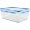 CLIP & CLOSE Frischhaltedose 3,7 Liter transparent/blau, rechteckig, mit Abtropfgitter