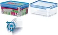 EMSA Frischhaltedose Clip & Close 3,7l mit Abtropfgitter - Box - Rechteckig - 3,7 l - Blau - Transparent - Polypropylen (PP) - Thermoplastisches Elastomer (TPE) - Deutschland (512888)