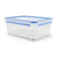 EMSA Clip & Close Frischhaltedose, rechteckig, 3,7 L, Aufbewahrungsbox, 100 Prozent dicht, spülmaschinen-, gefrier-, mikrowellenfest, Transparent, Blau, Made in Germany, 512888
