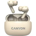 CANYON In-Ear Kopfhörer OnGo TWS-10, Beige Bluetooth 5.3, Umgebungsgeräuschunterdrückung, Vier Mikrofone