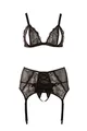 Cottelli Lingerie Collection Plus BH Strapsset, 2XL, schwarz
