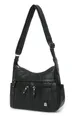 ITALYSHOP24 Schultertasche Damen Tasche Vintage Shopper Umhängetasche Handtasche CrossOver Reise, Crossbody Leder Optik Reisetasche Henkeltasche City Bag Beuteltasche