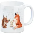 speecheese Tasse Schlauer Fuchs Kaffeebecher zur Einschulung mit Tiermotiv und Spruch