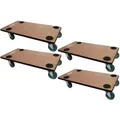 PROREGAL MegaDeal 4x Transportroller 4 Rollen HxBxT 11,5x30x60 cm Traglast 200kg Sperrholzplatte