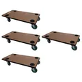 PROREGAL Profi Transportroller Hercules 30x60 cm Schwerlast bis 200 kg mit 4 Gummirollen & Griff, Sperrholzplatte, 4er Set Rollbrett für Möbel Möbelroller Transporthilfe für Umzug Pflanzen Werkstatt