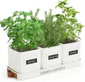 PERFNIQUE Kräutergarten für den Innenbereich, Pflanzgefäß-Set mit Tablett, Bau