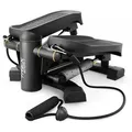 TREX SPORT 2in1 Mini-Stepper mit Expandern TX-070SP Twiz |Trainingscomputer, LCD Display, 150kg Belastbarkeit |Fitnessgerät Treppenstepper für Zu... - Schwarz