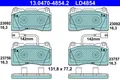 Vorderachse ATE 13.0470-4854.2 Bremsbelagsatz, Scheibenbremse für ALFA ROMEO
