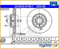 2 St. Bremsscheibe PowerDisc ATE 24.0325-0158.1 für VW CC