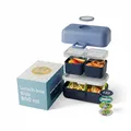 monbento - Brotdose Kinder MB Tresor - 3-Fächer Lunchbox für Kinder - Jausenbox Kinder - Ideal für Schule/Picknick/Unterwegs - Bento Box BPA-frei - Personalisierbar & Auslaufsicher - Blau Infinity