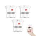 Heiman Mini Rauchmelder 3er Set – Red Dot Design Award, 10 Jahre Batterielaufzeit, EN14604, TÜV, CE, UKCA, DBI Zertifiziert, 85 dB Alarm, Feuermelder, Rauchwarnmelder mit fotoelektrischem Sensor