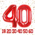 Geburtstag zahlen luftballon 40 jahre | Folienballon Rot Folienballon in 40"1...