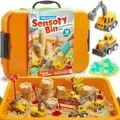 Klever Kits Magic Sand Set Spielsand Baustelle Kinder Koffer Spielsand für Kinder,Baustellen Sandkasten mit 18 Zubehörteilen,Leuchtenden Steinen,Zaubersand Sandspielzeug für Jungen ab 3 4 5 6 7 8 9