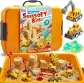 Sensorisches Sandkasten-Set für Kinder ab 3 Jahre mit leuchtenden Steinen, Zubeh