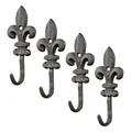 4er Set Set Haken Lilie Wandgarderobe Garderobe Wandhaken Gusseisen Antik Shabby Chic Vintage