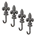 Levandeo® Garderobenhaken, 4er Set Set Haken Wandgarderobe Garderobe Gusseisen Antik Shabby Chic
