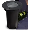 SSC-LUXon Bodeneinbaustrahler KALPA schwarz 230V IP67 wasserdicht befahrbar & rostfrei – Ideal für Wege, Terrassen & Garten - Schwarz
