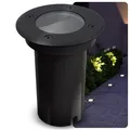 SSC-LUXon Bodeneinbaustrahler KALPA schwarz 230V IP67 wasserdicht befahrbar & rostfrei – Ideal für Wege, Terrassen & Garten