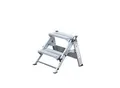 Munk Klapptreppe, Aluminium, stabiler Klappmechanismus, Doppelholme, rutschfest, Trittfläche B 360 x T 205 mm, max. 150 kg, 2 Stufen