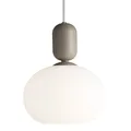 Pendelleuchte NOTTI, E27, IP20, Glas opal weiß, grau
