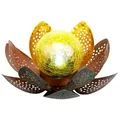 LED Garten Solar Lampe Tisch Leuchte Lotus Blume Deko Beleuchtung Balkon Hof Leuchte grün GOLD