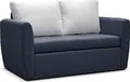 Sofa mit Schlaffunktion und Bettkasten, Couch für Wohnzimmer, Schlafsofa Federkern Sofagarnitur Polstersofa Wohnlandschaft mit Bettfunktion - 150 x 90 x 95 cm Sara 120 (Blau)