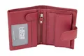 LEAS Damengeldbörse und Herren Geldbeutel mit Außenriegel und XXL Kleingeldfach im Wiener Stil mit 3 Scheinfächern im Hochformat Echt-Leder, rot - Special-Edition