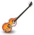 Rocktile E-Bass VB “Sir Paul” Vintage Beatbass, Violinbass-Design, inkl. Tasche & Gitarrenkabel, Bassgitarre - Hollowbody - 2 Humbucker