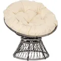 Outsunny Papasansessel, Beige, Kunststoff, 97x90x87 cm, Gartenmöbel, Gartenstühle, Gartenstühle