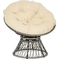 Papasansessel Korbsessel Sessel Mit Polster 360 Grad Rattan Beige B87 X T97 X H90 Cm - Outsunny