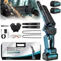 Mini Kettensäge mit 2 Akku, 8000mAh/21V Kleine Kettensäge Elektrisch, 1200W Einhand Kettensäge, 8“ Astsäge Akku Motorsäge, Baumsäge Elektri...