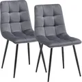 DEULINE Esszimmerstühle Essstühle Samtbezug Polsterstuhl Stühle Esszimmer Stuhl Milano 2er-Set GRAU 521251 - Grau
