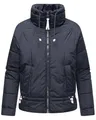 Navahoo leichte Damen Steppjacke kurze Übergangsjacke oversized mit Fledermausärmeln Luftzauber 14 Navy Gr. XS