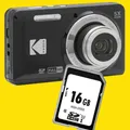 KODAK Pixpro FZ55 Digitalkamera schwarz,16 MP,5X optischer Zoom kleines Set