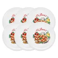Van Well 6-er Set italienische Pizzateller groß ø 30,5cm Napoli – Porzellan XL Teller für Pizza & Pasta – Mikrowellen geeignet, spülmaschinenfest, gut stapelbar – Gastronomie- und zu Hause Geschirr…